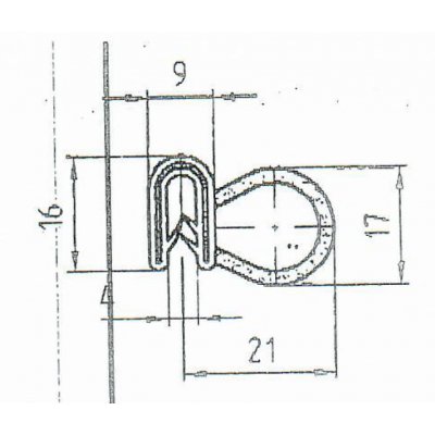 pryž.profil kov. bok B 0,8-2  (21)  KM 7033