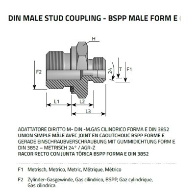 Hrdlo přímé G3/4" - M 30x2 tr.20 těžká řada WD - obrázek