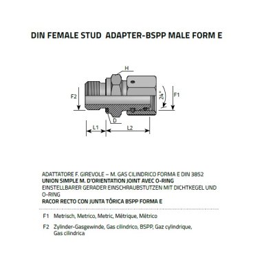 Hrdlo s maticí RADL G1/8 - M12x1,5  WD  tr.06 - obrázek