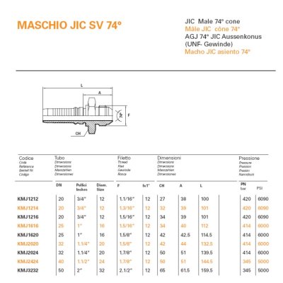 koncovka AGJ JIC 37 06 7/16"-20 UNF - C:\Users\Javex\Pictures\AGJ - JIC 74° MALE-UNF kat.jpg