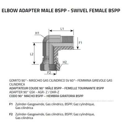 DKR koleno s maticí DKR1/4"x AGR1/4" - obrázek