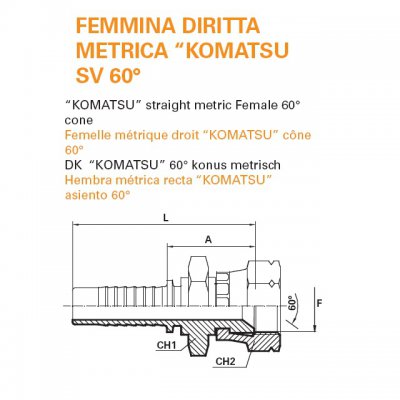 koncovka ORFS-90 Dn 16  1,3/16" -12 s maticí - obrázek