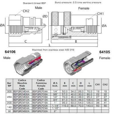 ISO BI rychlospojka zásuvka PAV1.1010.1 iG3/8" - obrázek