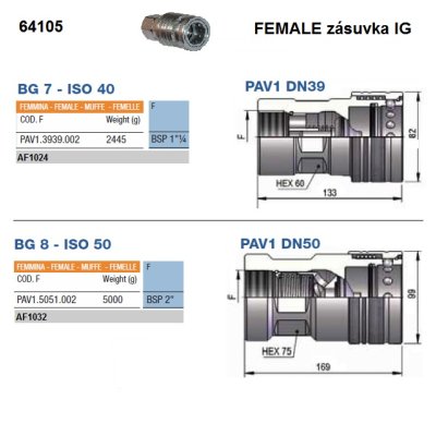 ISO BI rychlospojka zásuvka PAV1.1010.1 iG3/8" - obrázek