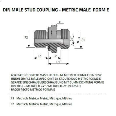 Hrdlo přímé M22x1,5 / M24x1,5  tr.16 těžká řada WD - obrázek