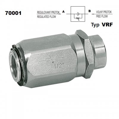 hydr. ventil škrticí jednocestný 3/8" VRF