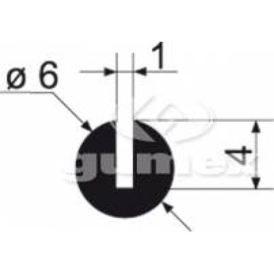 profil pryžový kruhový kr.6mm, plech 1mm