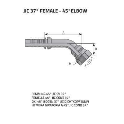 koncovka DKJ45 JIC 37  06 1/2"-20 UNF - obrázek