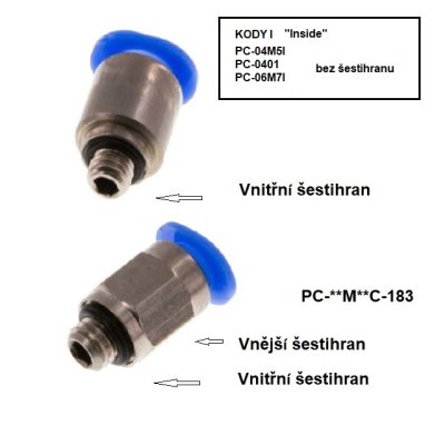 PCC M5-06 šroubení přímé nástrčné  mini - obrázek