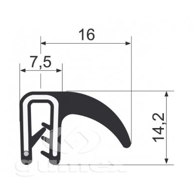 pryž.profil kov. bok P 1-2  (16)  A3074