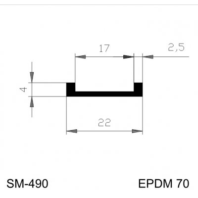 HG profil tvarový U 30x4/26 EPDM 70Sh