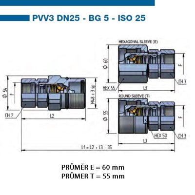 ISO SC rychlospojka zástrčka DN20/IG3/4" ISO 14541 - obrázek