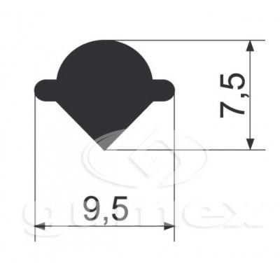 HG profil zasklívací 0536482 30x15,5 mm EPDM 70Sh