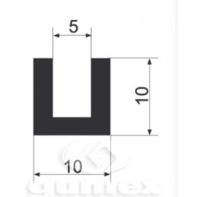 HG profil lemovka U pl.05/10x10  EPDM70  M530014