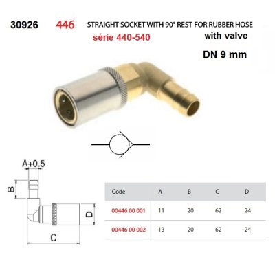 ESDM rychlospojka 6 mm-90° s ventilem - obrázek