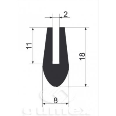 HG profil lemovka U pl.02/08x18