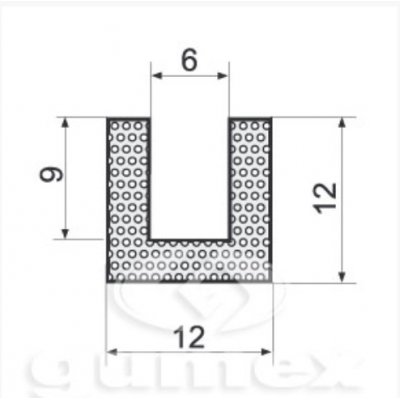 MP profil lemovka U12x12,drážka 6mm