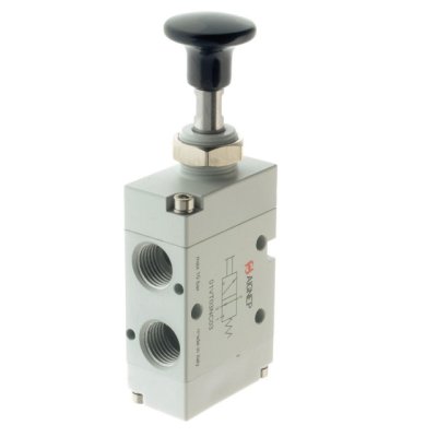 ventil pneu mech. tlačítko  3/2NC G1/8 monostab.AIGNEP 01VT03NC02 - obrázek
