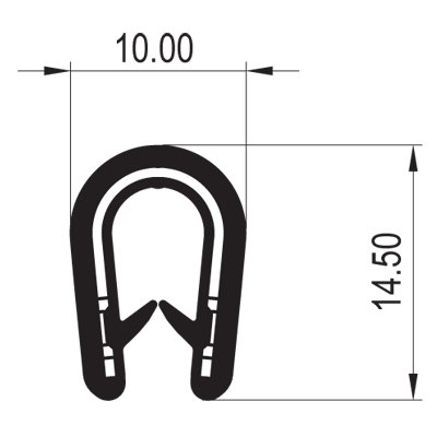 pryž.profil kov 400 17.0059 501 PVC 1-4 (10.0x14,5 )