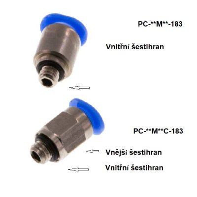 PCC 1/8-03 šroubení přímé nástrčné  mini - obrázek