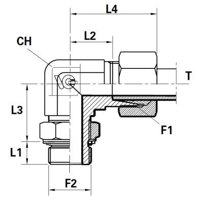 úhlová přípojka stavitelná 42/42 tr.30 S - obrázek