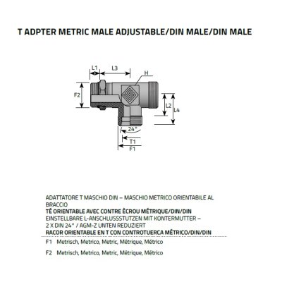 přípojka T kus stavitelná ST06 M14x1,5 - obrázek