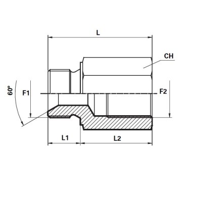 prodloužení závitu L2=46   G 1/2˝ - obrázek