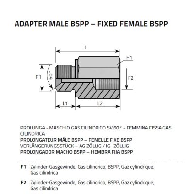 DKR šroubení přechodové AGR 5/4"-DKR 5/4"   L=62 - obrázek