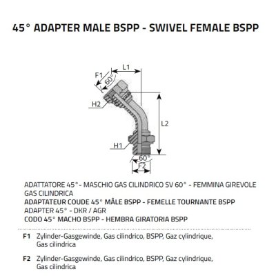 úhlový nástavek G6/4˝ 45 st. Mat/ag závit - obrázek