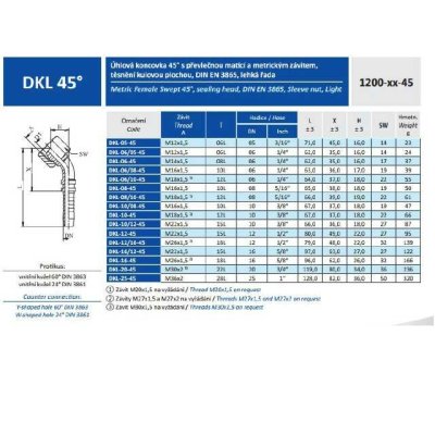 koncovka DKL-45 VT DN08 M16x1,5 - obrázek