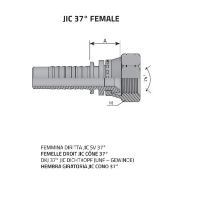 koncovka DKJ JIC 37  25 1.5/8"-12 UNF - obrázek