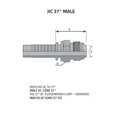 koncovka AGJ JIC 37 25 1.1/16˝-12 UNF - obrázek