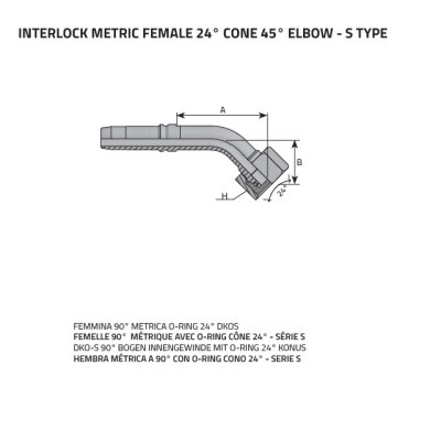 koncovka Interlock DKOS45° Dn20 M30x2 - obrázek