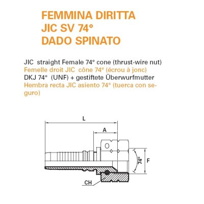 koncovka Interlock DKJ JIC74° Dn20 1.1/16˝-12 - obrázek