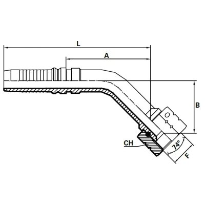 koncovka Interlock DKJ45° Dn20 UNF 1.1/16˝ - obrázek