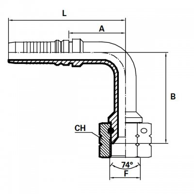koncovka Interlock DKJ90° Dn20 UNF 1.1/16˝ - obrázek