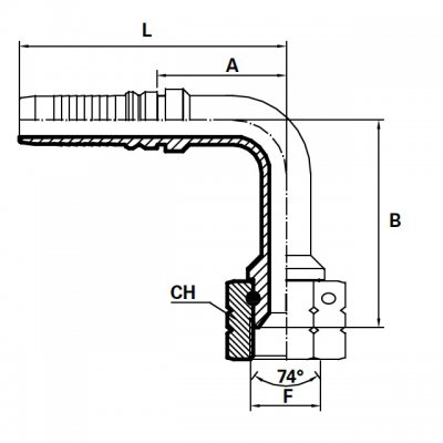 koncovka Interlock DKJ90° Dn20 UNF 1.1/16˝ - obrázek