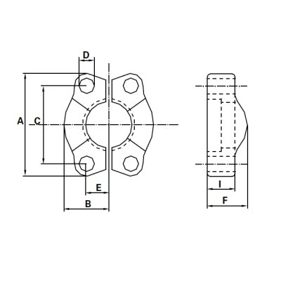 SFL - hydr. půlpříruba DN15 1/2" - O.D- 30,2 mm - obrázek