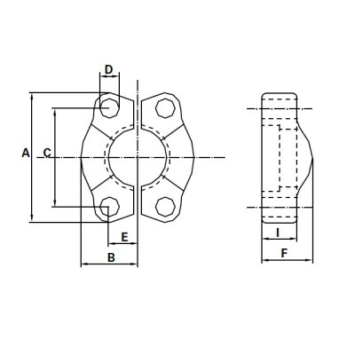 SFL - hydr. půlpříruba DN15 1/2" - O.D- 30,2 mm - obrázek