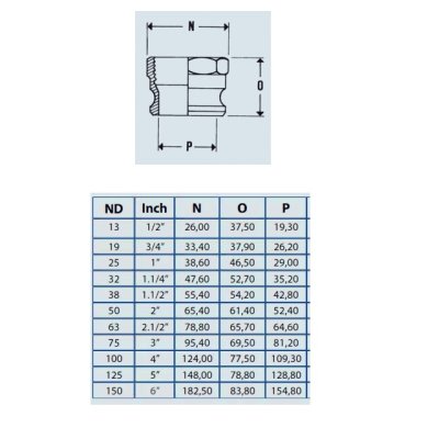 KAMLOK EN MS vsuvka  A250/IG 2.1/2" - obrázek