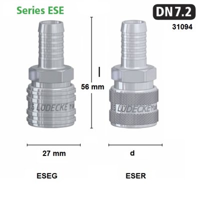 ESE rychlospojka 6mm rýhovaná SS - obrázek