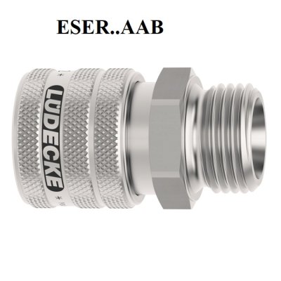 ESE rychlospojka a3/8" hladká ventil SS - obrázek