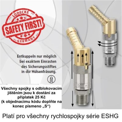 ESHG rychlospojka 19mm 45° ventil - obrázek