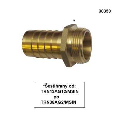 voda mosaz hadičník a6/4˝- 38 MS Industry - obrázek