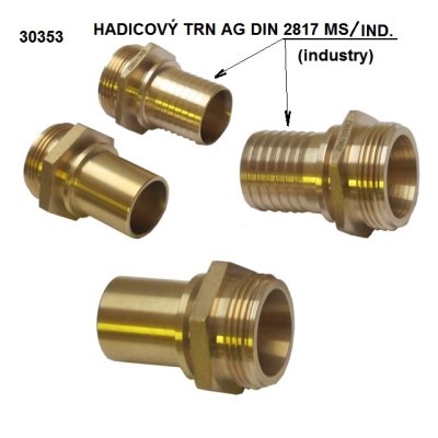 TRN DIN 2817 mosaz vnější 025 AG 1" MS - koncovka hladká - obrázek