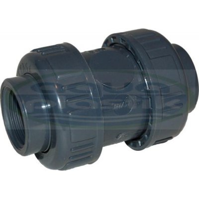 PVC-UH ventil zpětný  Dn  032 5/4" i/i  těs.FPM/ pruž.PTFE