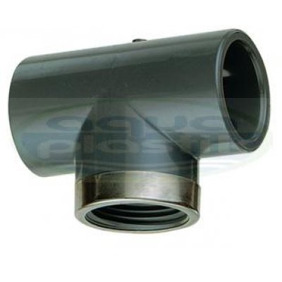 PVC-U přechodový T-kus 90 s kroužkem 40x1 1/4"x40