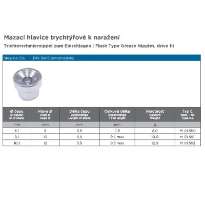 mazací hlavice trychtýřová zalisov. 6,1-7,8 - obrázek