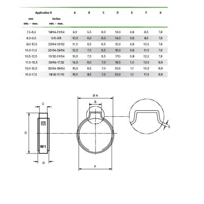 deformační spona W1 EAR CLIP RING 013/015 - obrázek
