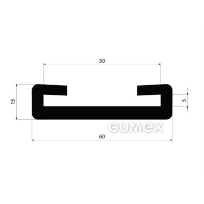HG profil tvarový C 50/60x15   EPDM70